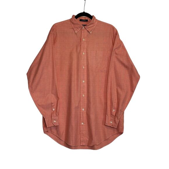 Daniel Cremieux orange plaid long sleeves shirt size Medium - Picture 1 of 10